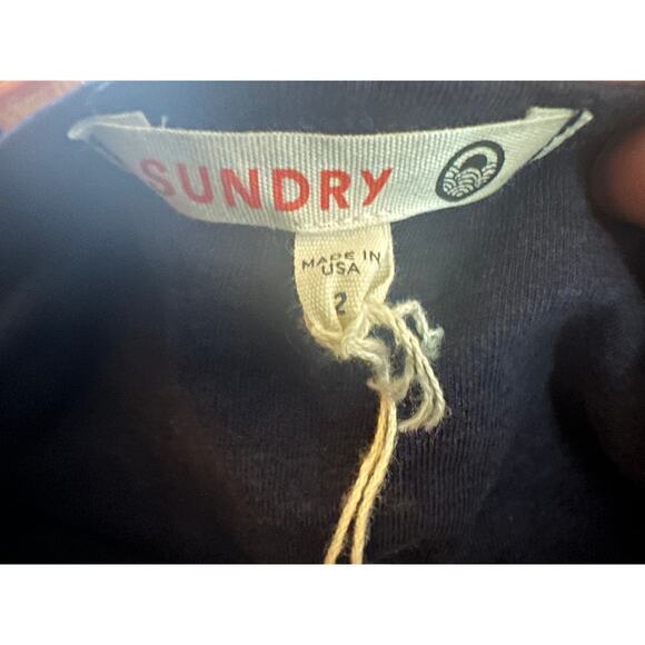 Sundry Navy Blue Long Sleeve Lightweight Dress With Pockets, Size Medium, NWT - Picture 6 of 6